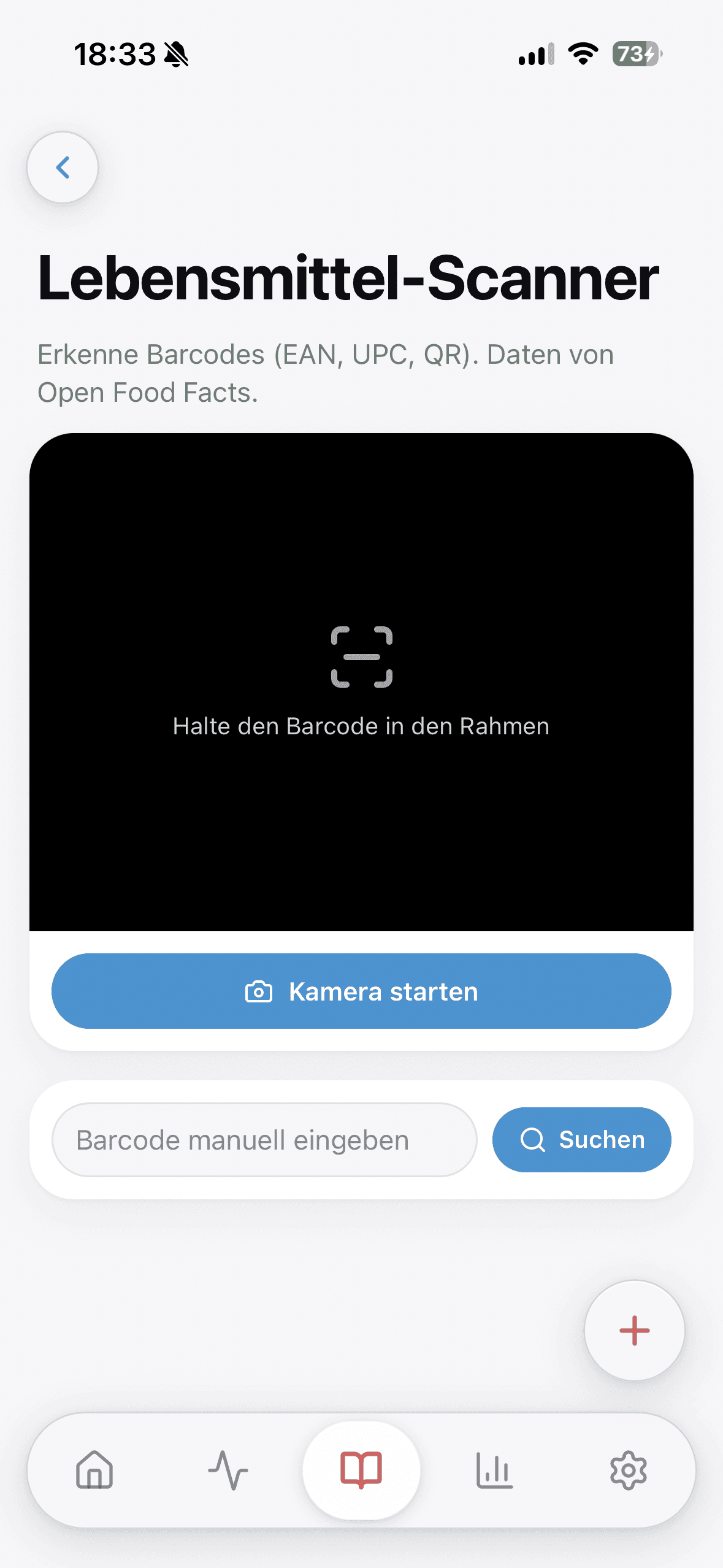 Barcode-Scanner in Glukinity