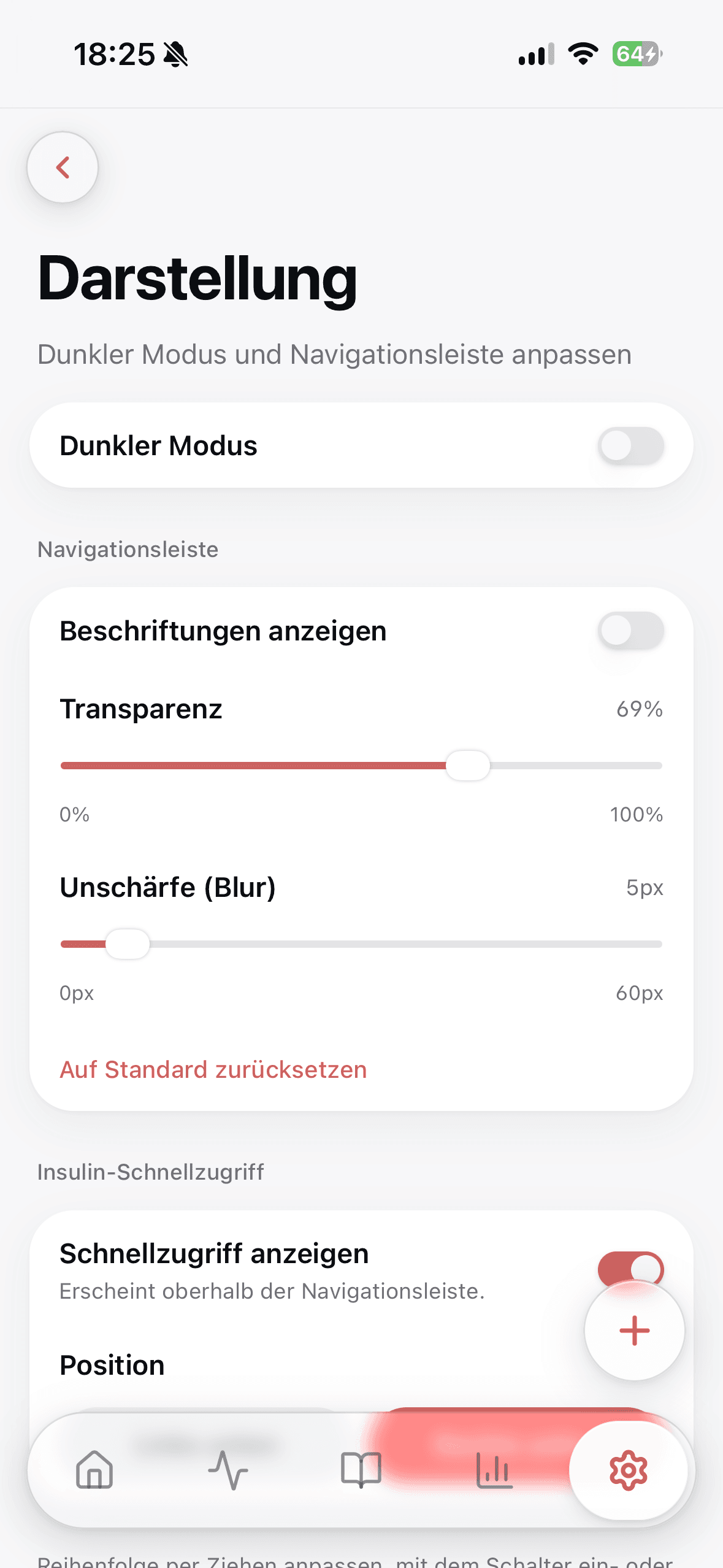 Darstellung & Dark Mode in Glukinity