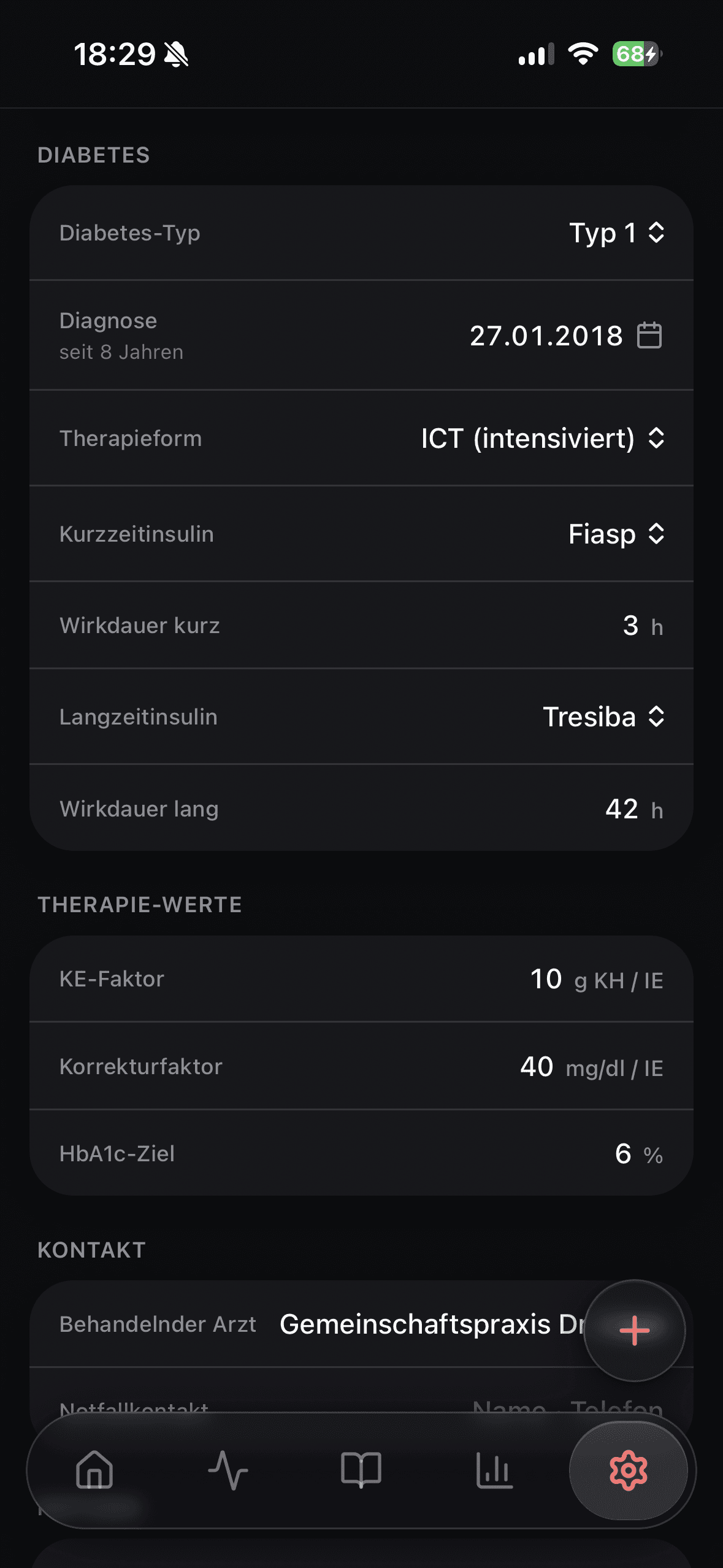 Diabetes-Infos & Therapie-Werte in Glukinity